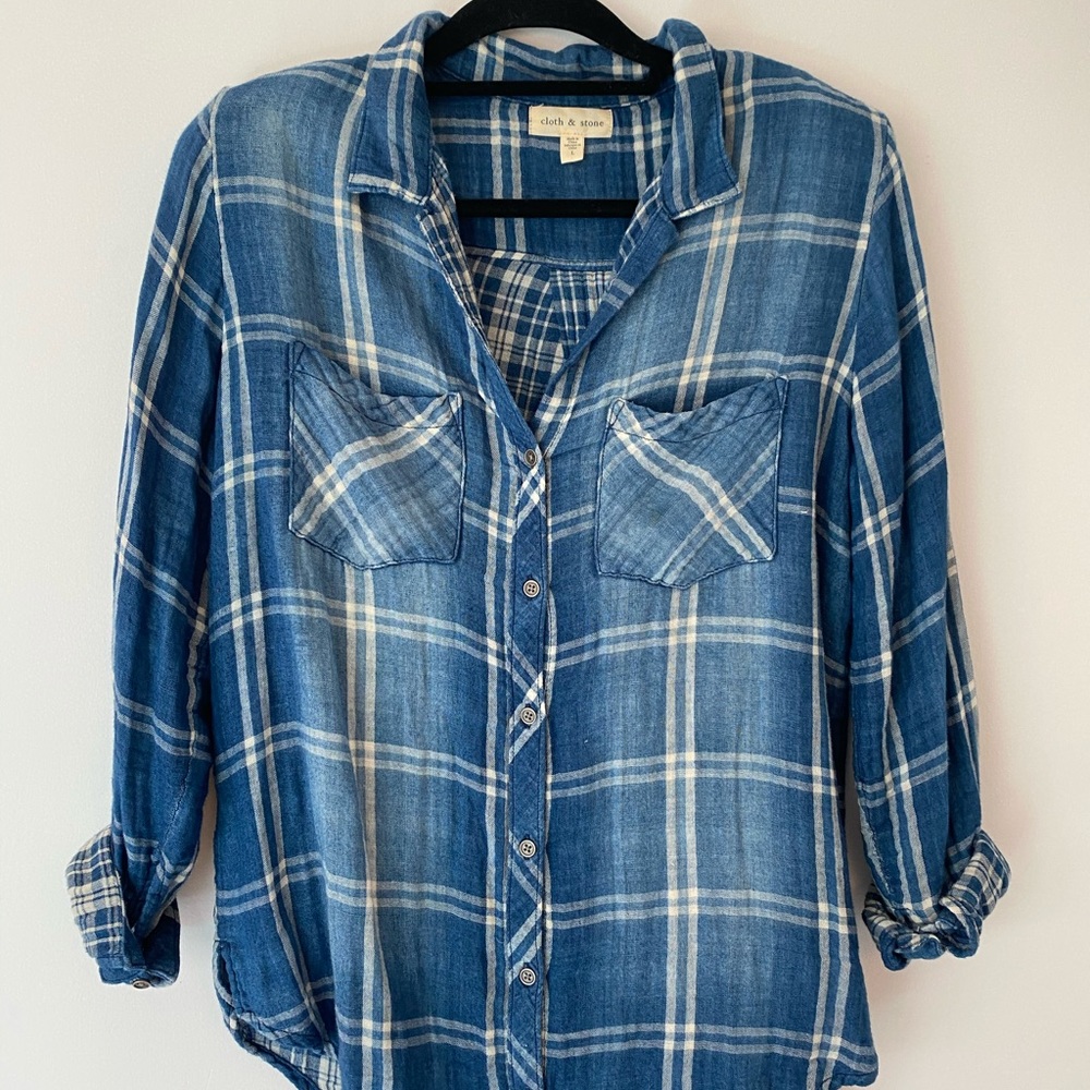 Anthropologie Cloth & Stone Plaid Shirt